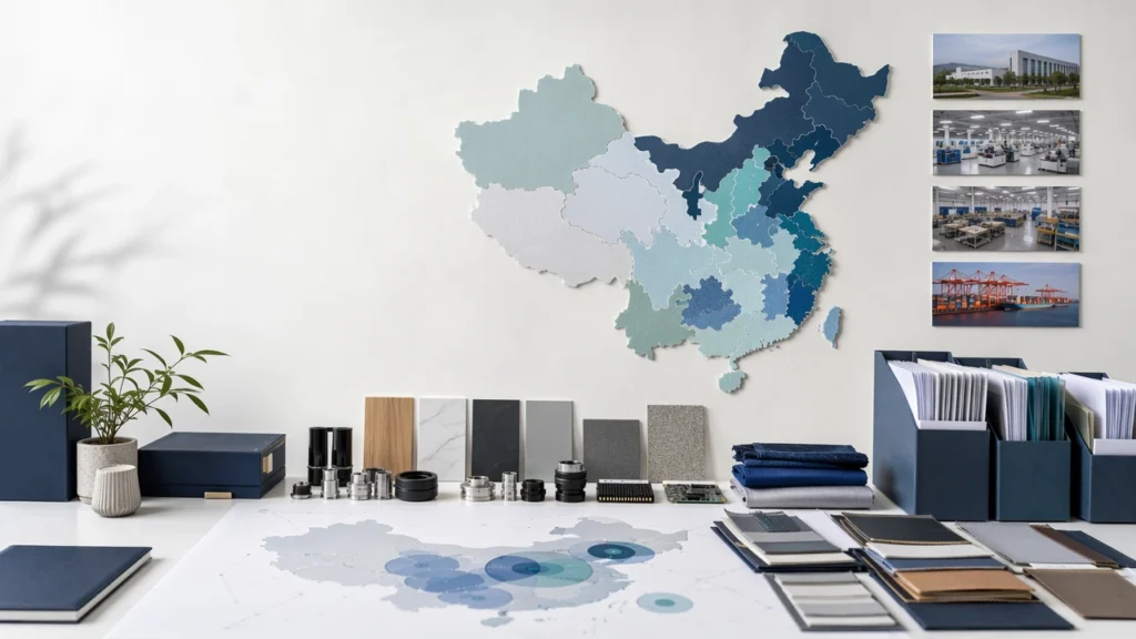 China manufacturing map for regional supplier research